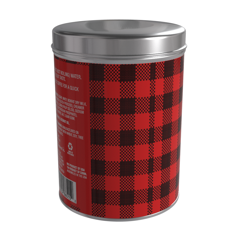 Season's Greetings Red Plaid Chocolate Hot Cocoa (16oz Round