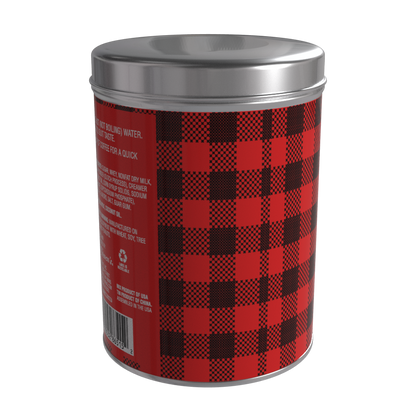 Season's Greetings Red Plaid Chocolate Hot Cocoa (16oz Round