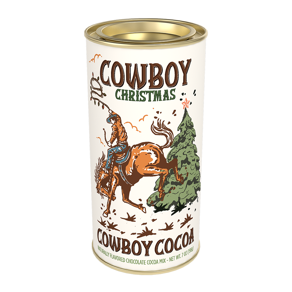 Cowboy Christmas Chocolate Cocoa (7oz Round Tin)