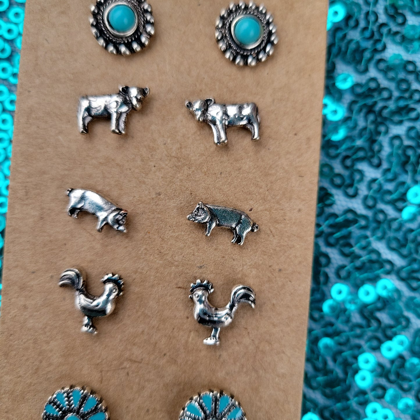 Turquoise Farm Stud Earring Set