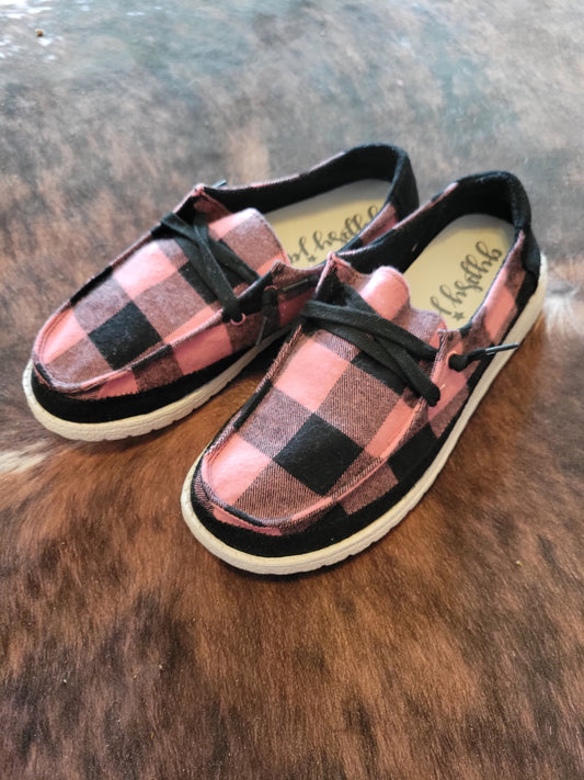 Pink Buffalo Check shoes