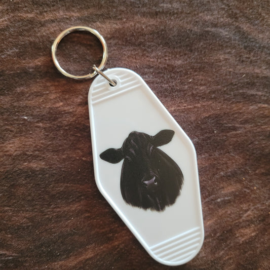 Black Cow Hotel Room Keychain