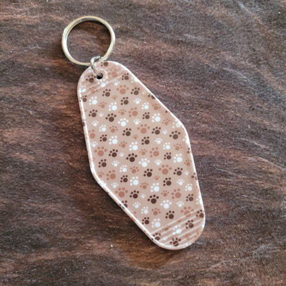 Paw Print Hotel Room Keychain