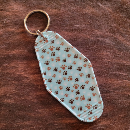 Paw Print Hotel Room Keychain