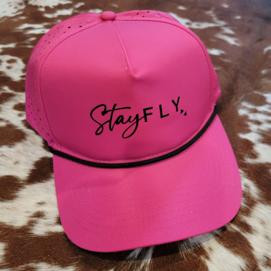 Stay fly hat bubble gum pink
