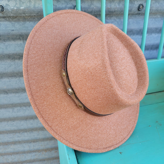 Decorative Trim Band CC Panama Hat - Heather Golden Camel