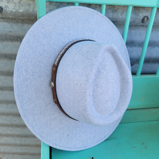 Decorative Trim Band CC Panama Hat - Heather Lt. Blue