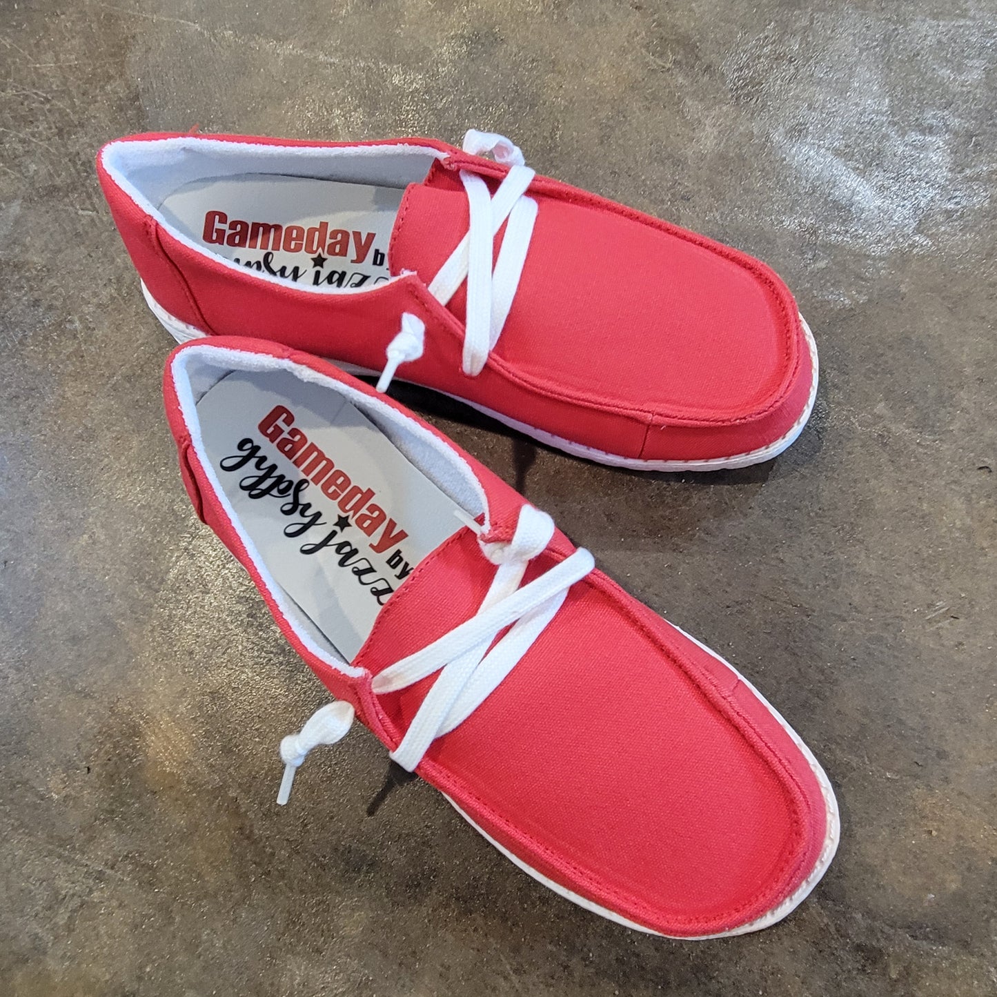 Gypsy Jazz Game Day Slip Ons - Red