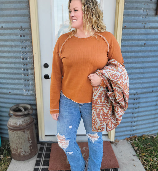 Stitch In Time Waffle Knit Top