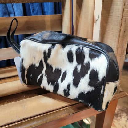 Cowhide Cosmetic Bag - Black