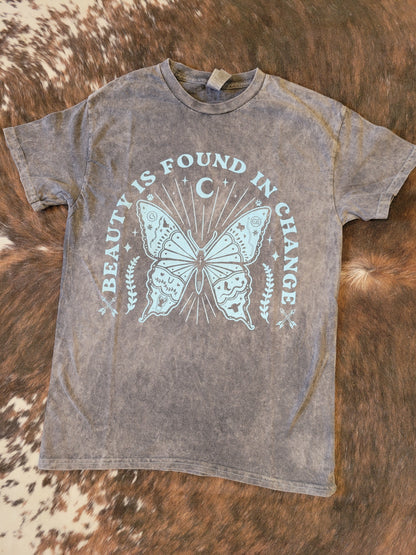 Beauty is Found in Change Stonewashed Tee