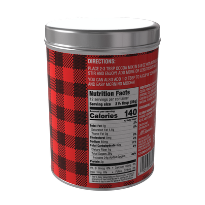 Season's Greetings Red Plaid Chocolate Hot Cocoa (16oz Round