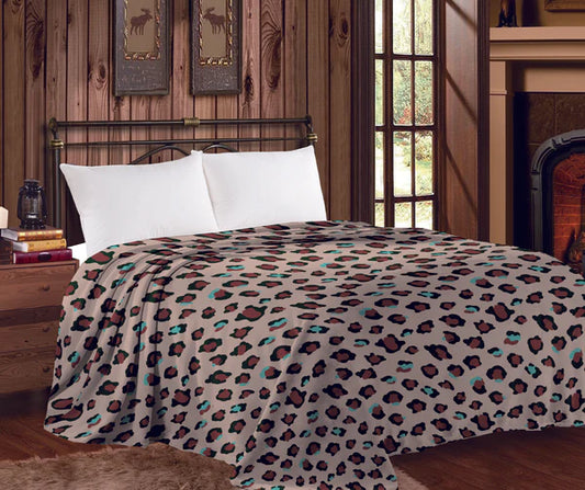 Mia King Throw Blanket - Leopard