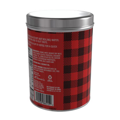 Season's Greetings Red Plaid Chocolate Hot Cocoa (16oz Round