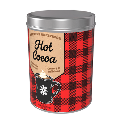 Season's Greetings Red Plaid Chocolate Hot Cocoa (16oz Round