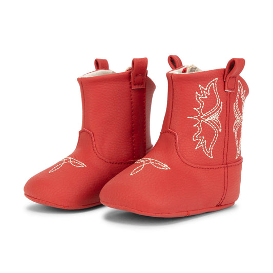 Eco Steps - Western Boot Cherry Red: 6-9M