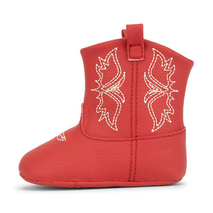 Eco Steps - Western Boot Cherry Red: 6-9M