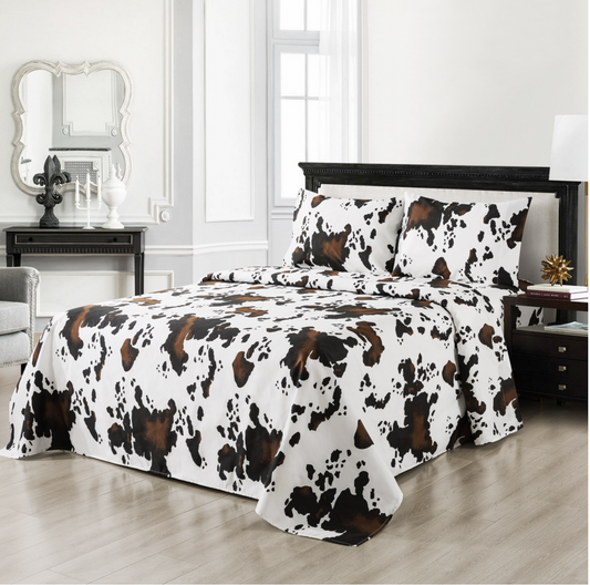 Cow Print Sheet Set