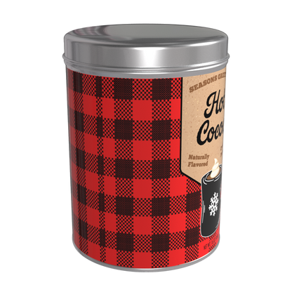 Season's Greetings Red Plaid Chocolate Hot Cocoa (16oz Round