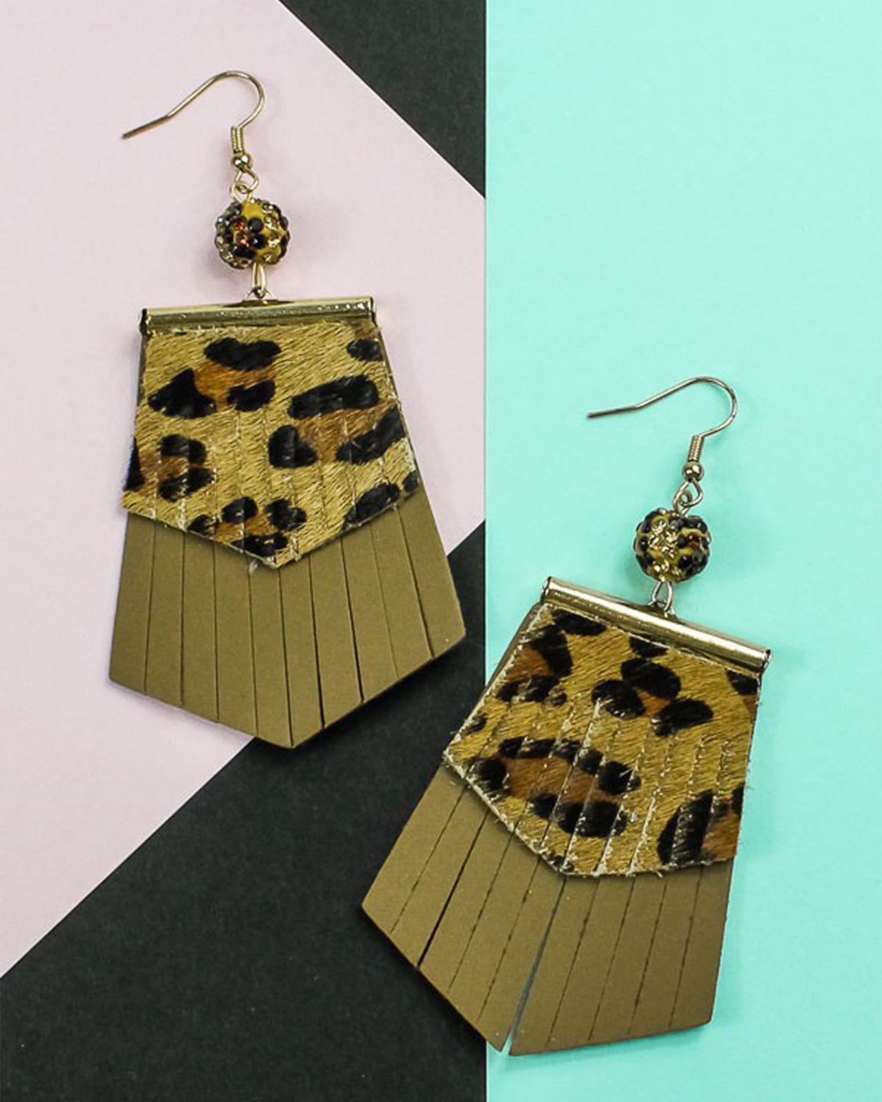 Leopard Fringe Earrings