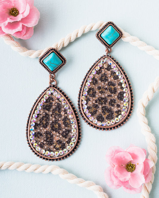 Sequin Leopard Earrings