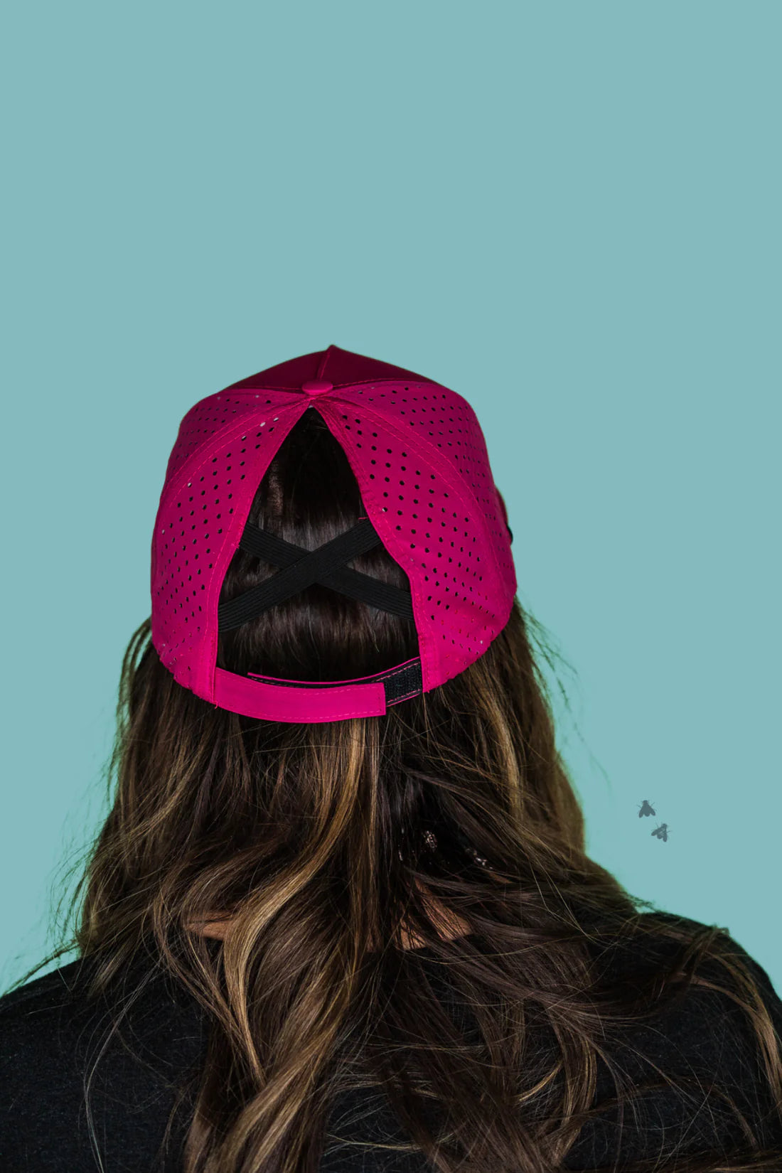 Fly Head Pony Tail Hat Hat - Bubble Gum