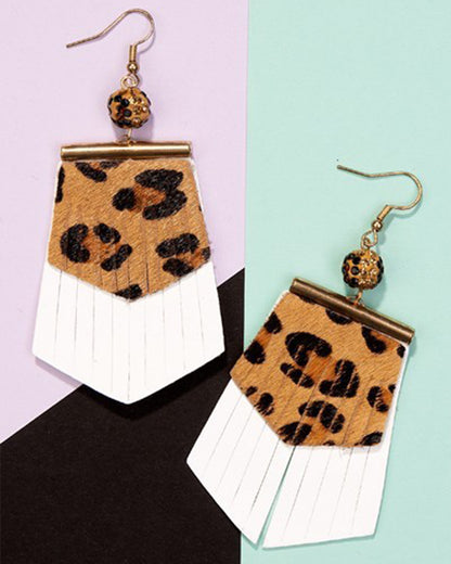 Leopard Fringe Earrings