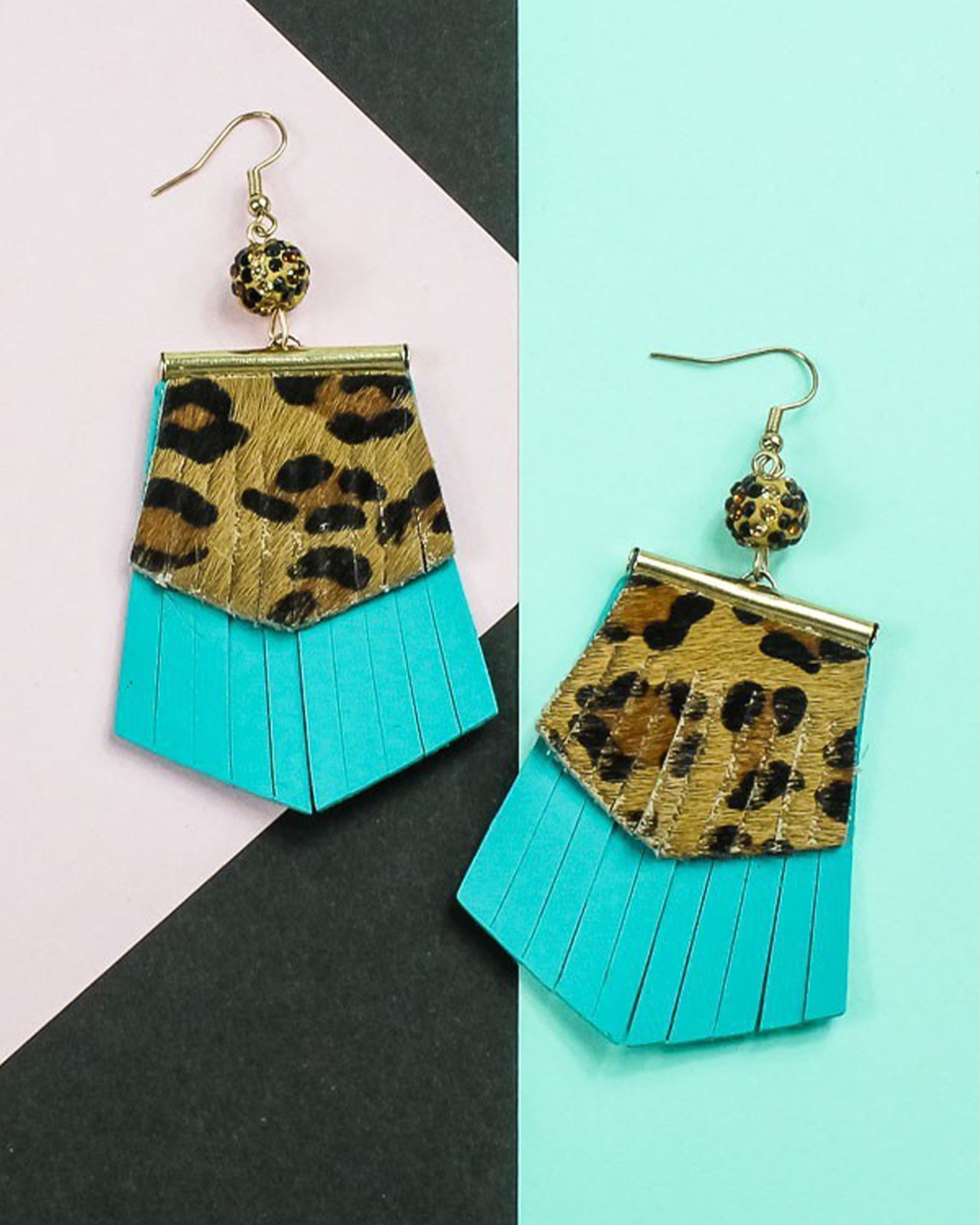 Leopard Fringe Earrings