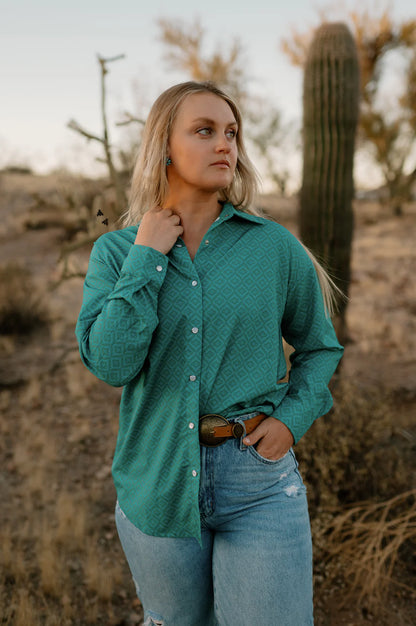 Kingman Button Up - Turquoise