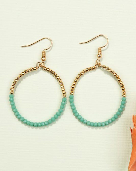 Crystal Beaded Hoop Earrings