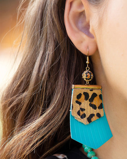 Leopard Fringe Earrings