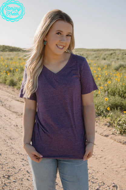 Simple Sterling Tee - Heathered Purple