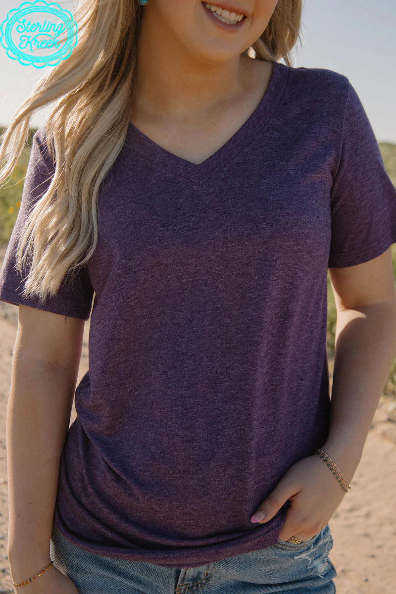 Simple Sterling Tee - Heathered Purple