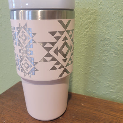 20oz Tumbler - Light Peach Aztec