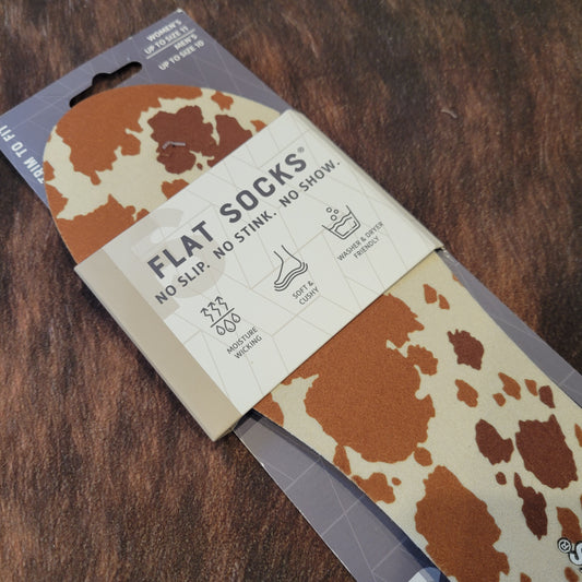 Brown cowprint flat socks