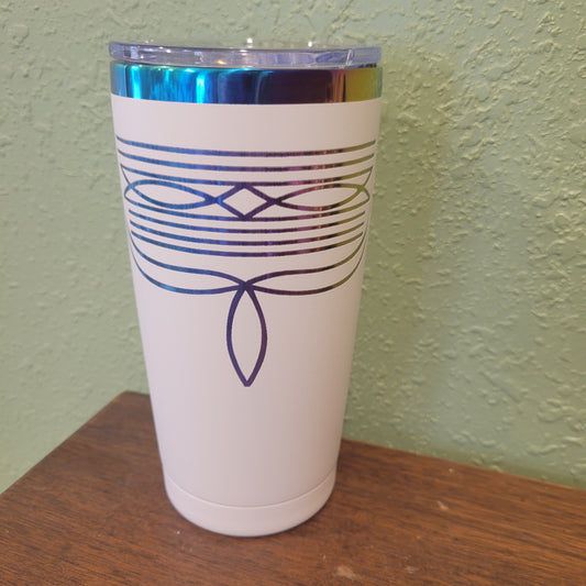 20oz Travel Mug - Colorful Boot Stitch