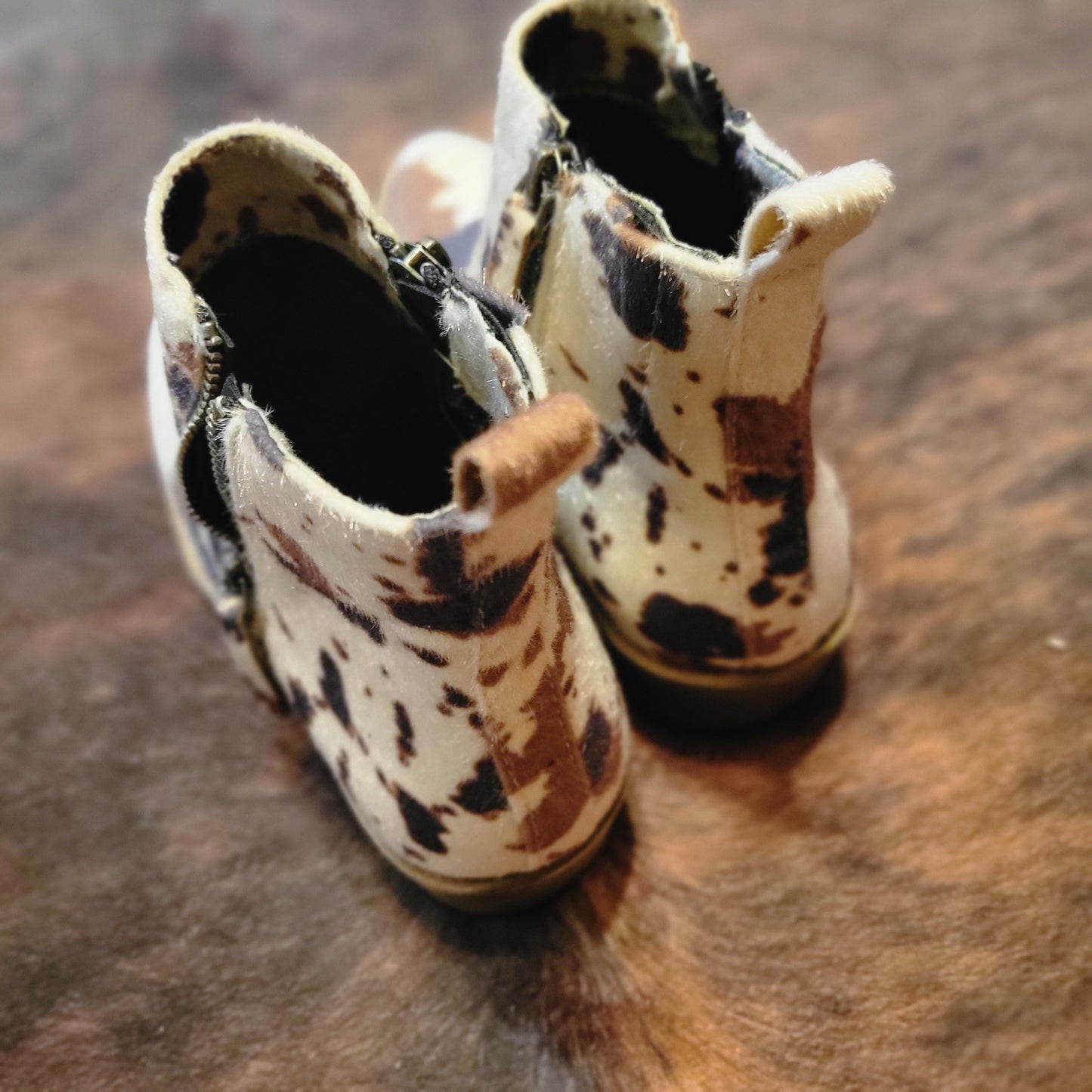 Very G Chisel Booties - Cow Print