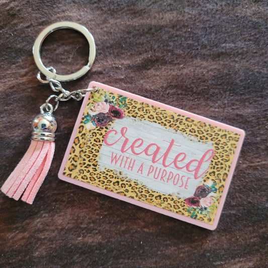 Created with a Purpose Acrylic Keychain with Tassel