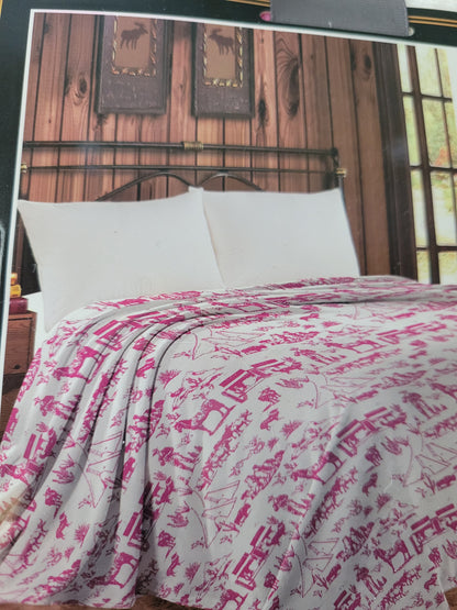 Mia Twin Throw Blanket - Pink Wild West