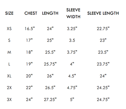 Size chart