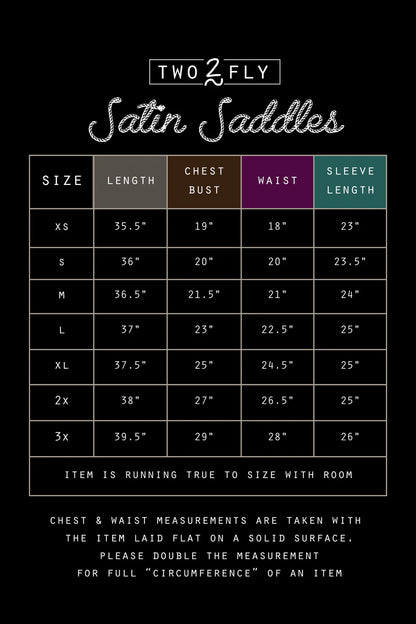 Satin Saddles Long Button Up