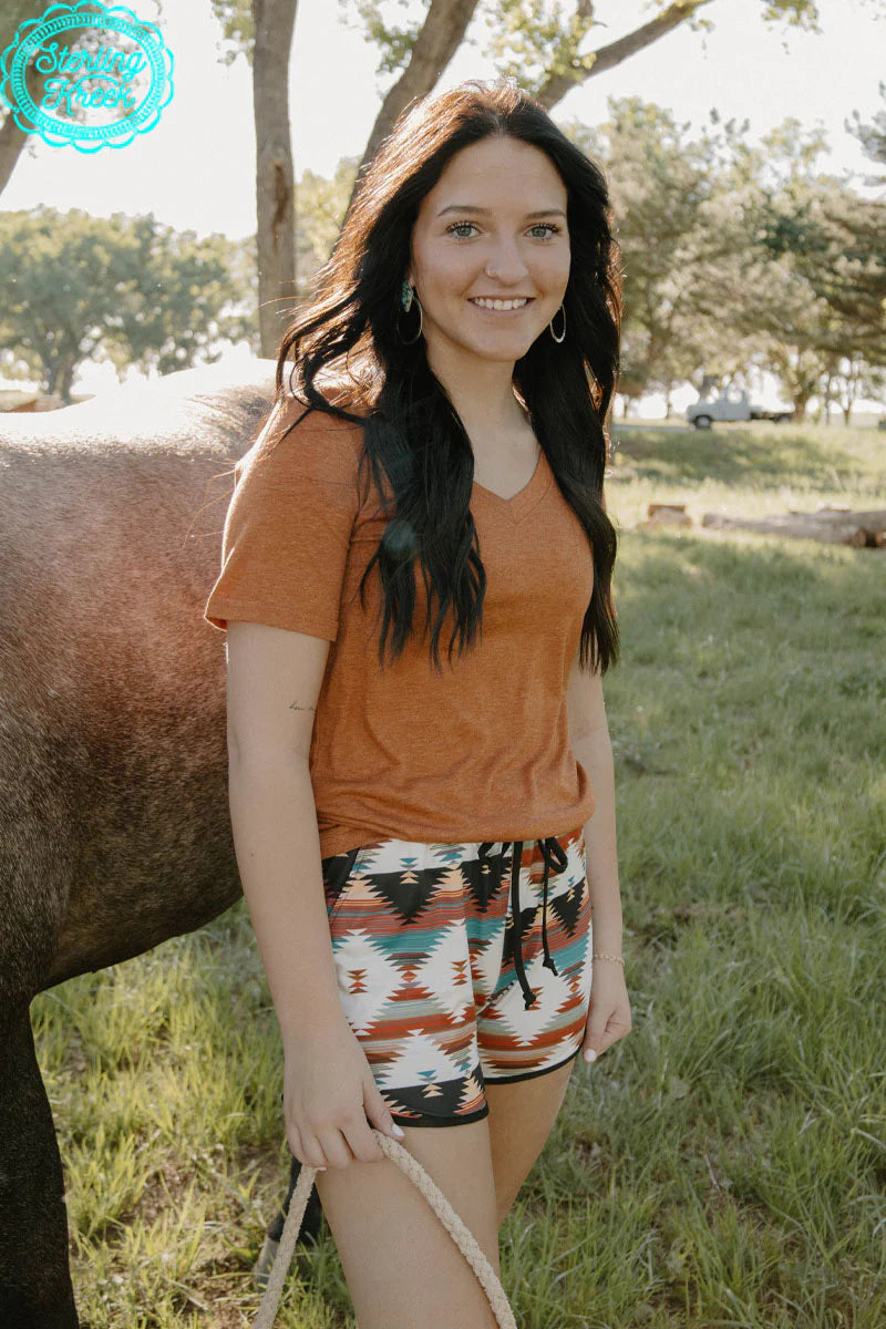 Simple Sterling Tee - Heathered Saddle