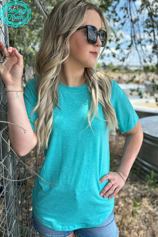 Simple Sterling Tee - Heathered Turquoise