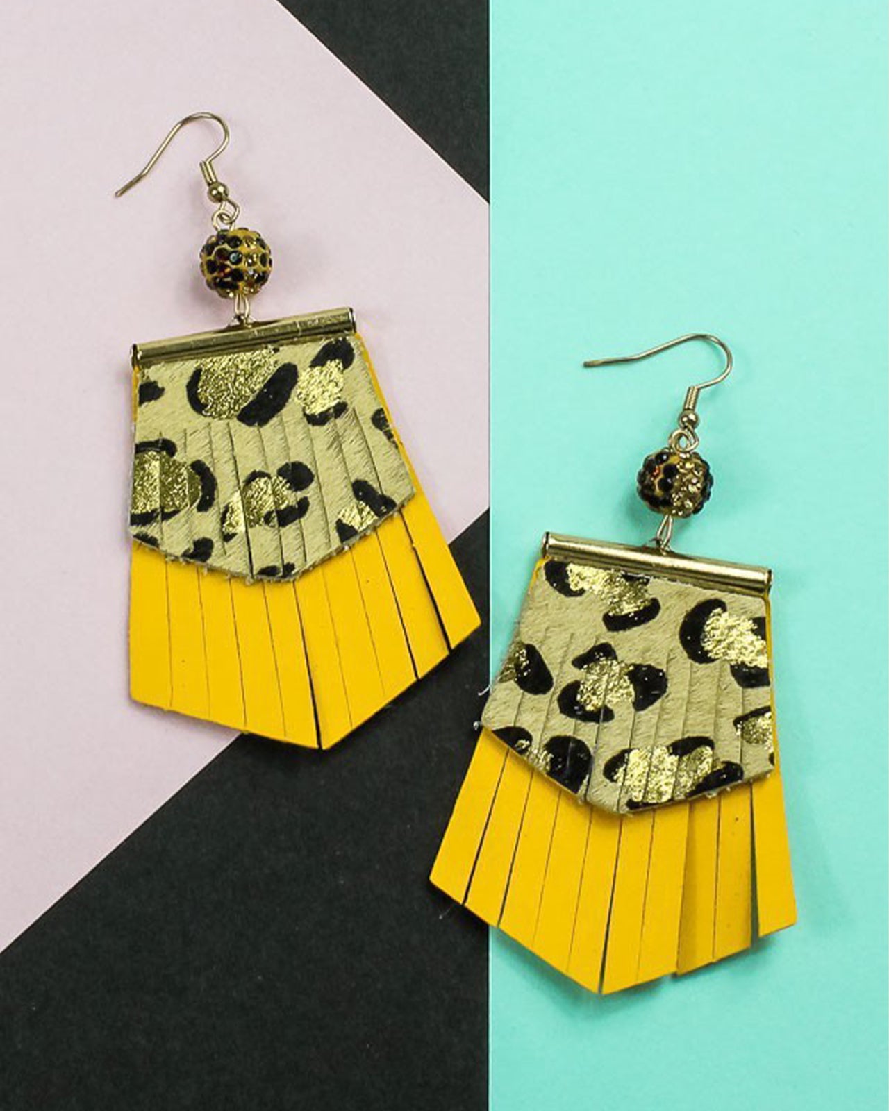 Leopard Fringe Earrings