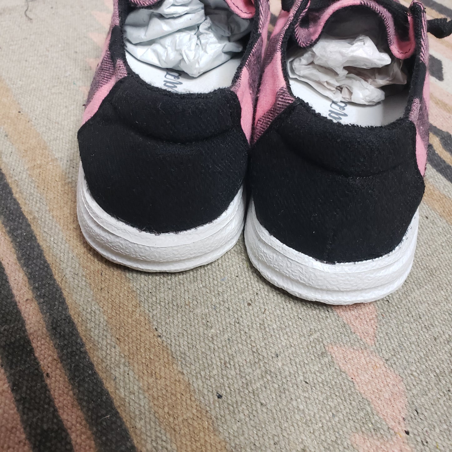 Pink Buffalo Check Slip On Shoes